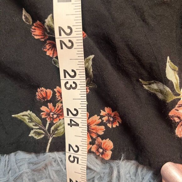 Angie Black Boho Floral Print Kimono Cardigan Size S - Picture 4 of 4